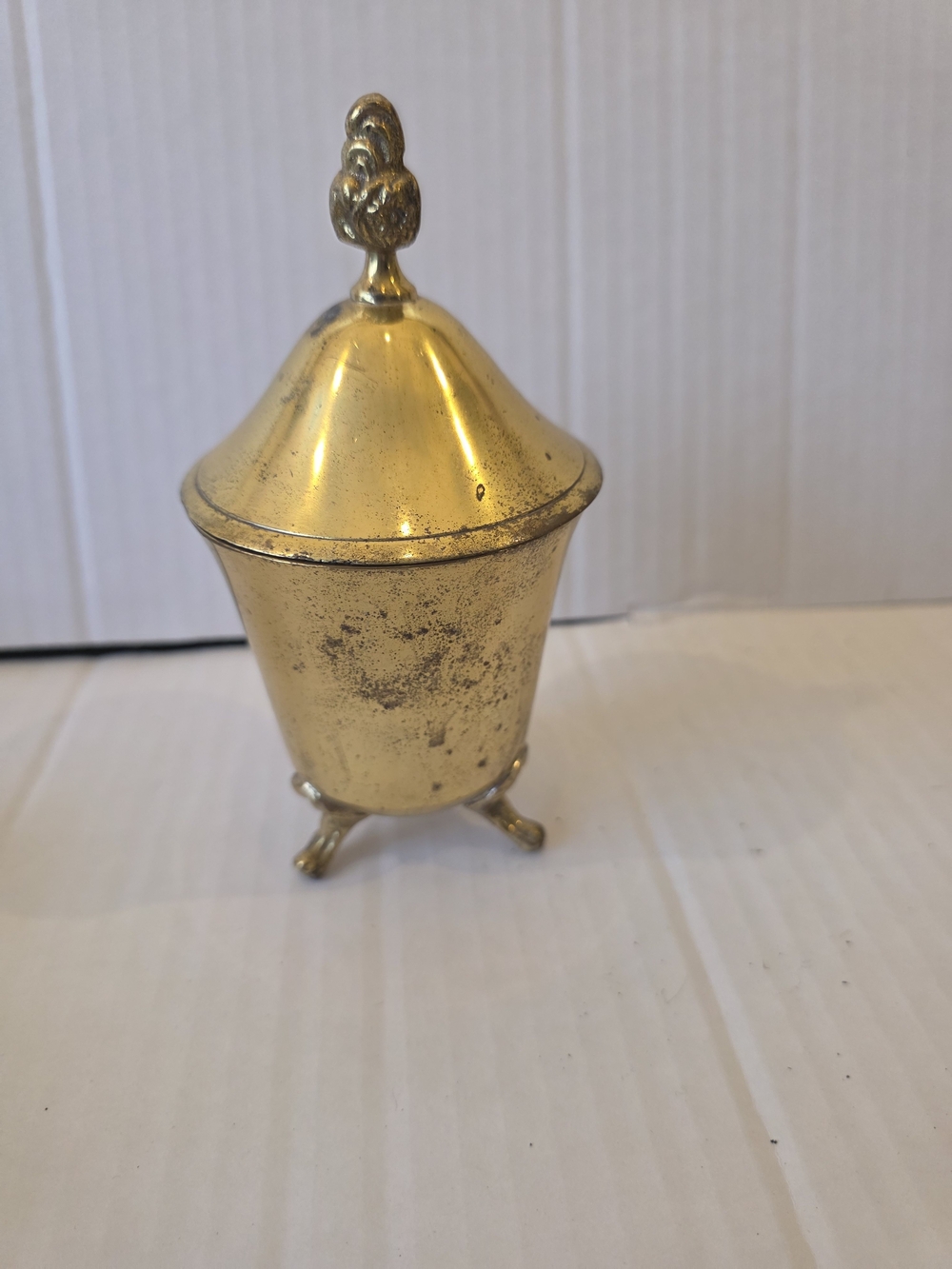 Vintage Gold Topped Trinket Jar/ Urn